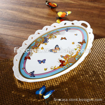 Luxury Fine New Bone China 15 Inches Oval Tray of Song of Joy